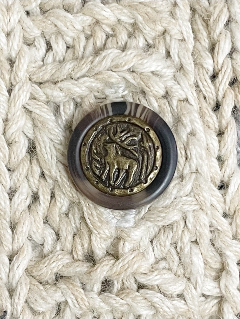 Vintage Northern Isles Hand Knit Cardigan 2X Woodland Deer Owl Novelty Sweater - Picture 12 of 16